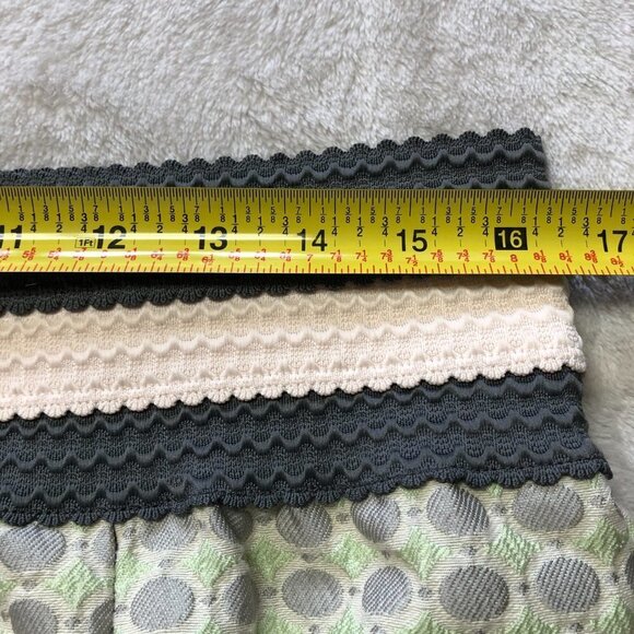 NWOT Anthropologie Maeve Jacquard Gray Green Pleated Flare Seren Skirt Size Lge - Picture 8 of 11